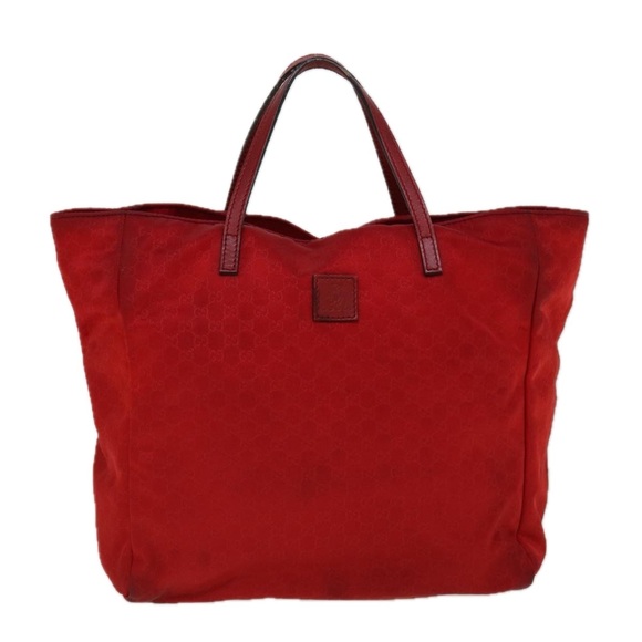 GUCCI Micro GG Canvas Hand Bag Nylon Red 284721 Auth 60139 - Picture 2 of 16